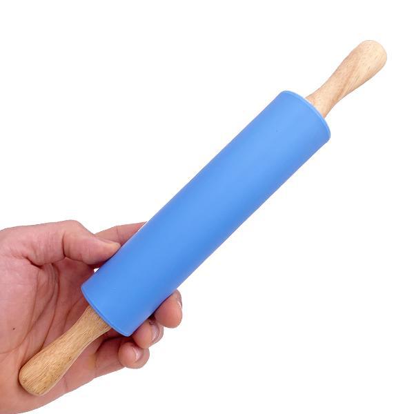 Non Stick Surface Wooden Handle Silicone Rolling Pin